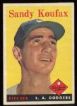 58T #187 Sandy Koufax