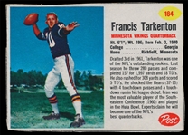 FB 62P #184 Francis Tarkenton Rookie