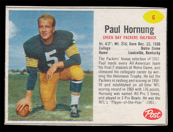 FB 62P #6 Paul Hornung