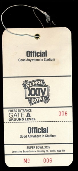 FB Super Bowl XXIV Press Pass