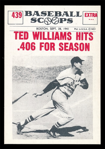 BB 61S #439 Ted Williams Hits .406