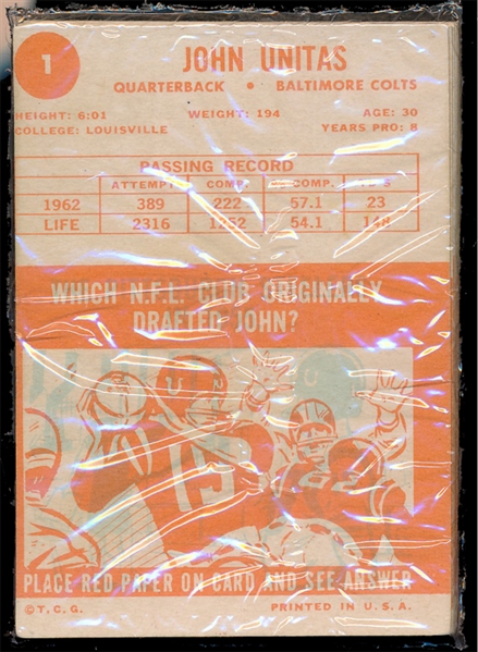 FB 1963 Topps 10 Card Cello