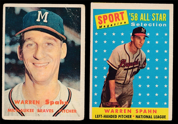 BB (2) 50’s Warren Spahn Cards
