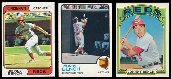 BB 72-74T Johnny Bench Cards