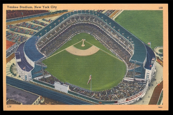 BB 40’s Yankee Stadium Linen Postcard