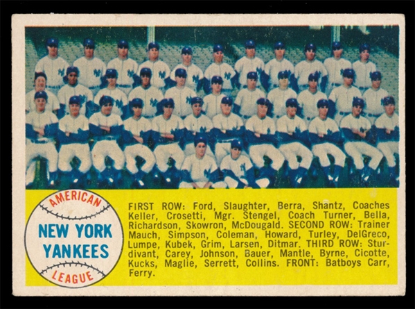 BB 58T #246 Yankees Team