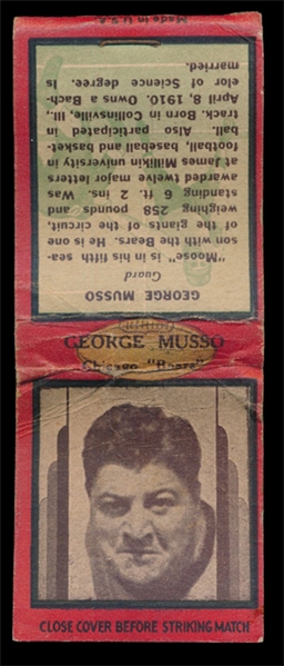 FB 37D Matchbook George Musso