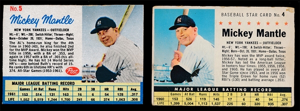 BB (2) Mickey Mantle Post Cereal