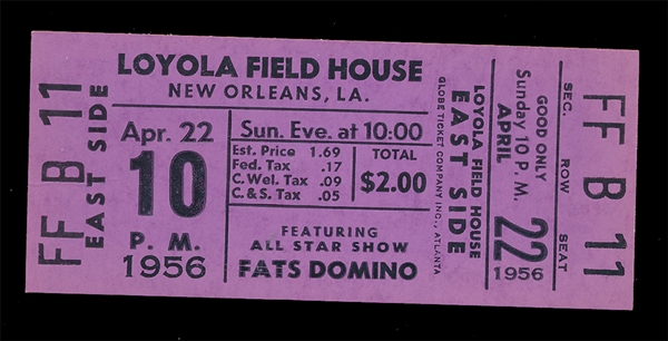 ROCK 1960’s Fats Domino Stub
