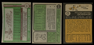 BB (3) Rich Gossage Cards w/Rookie