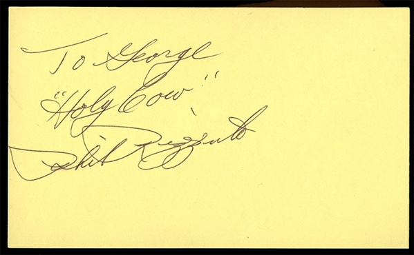 BB Phil Rizzuto Autographed Index Card