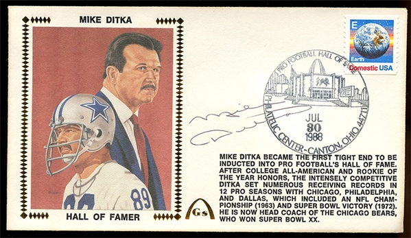 FB Mike Ditka Auto. Cachet